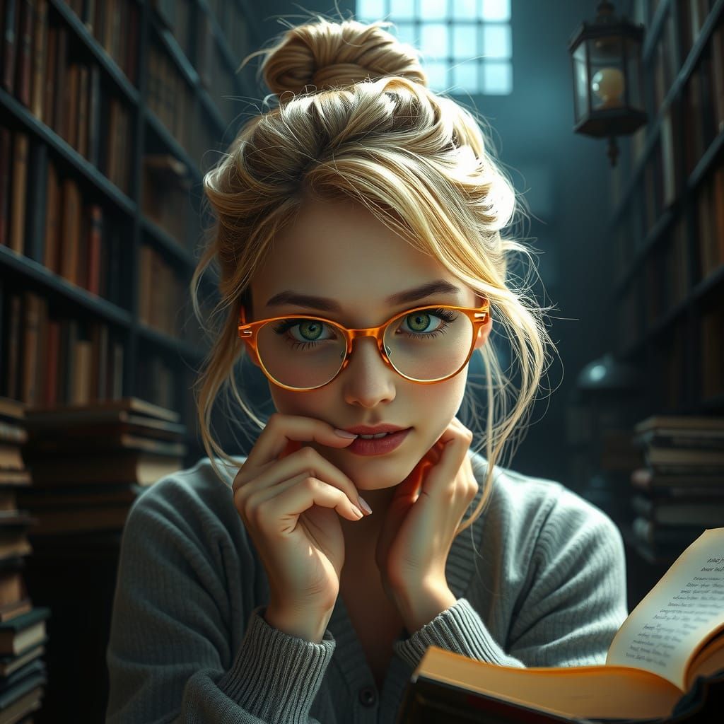 Mystical College Girl in a Magical Library