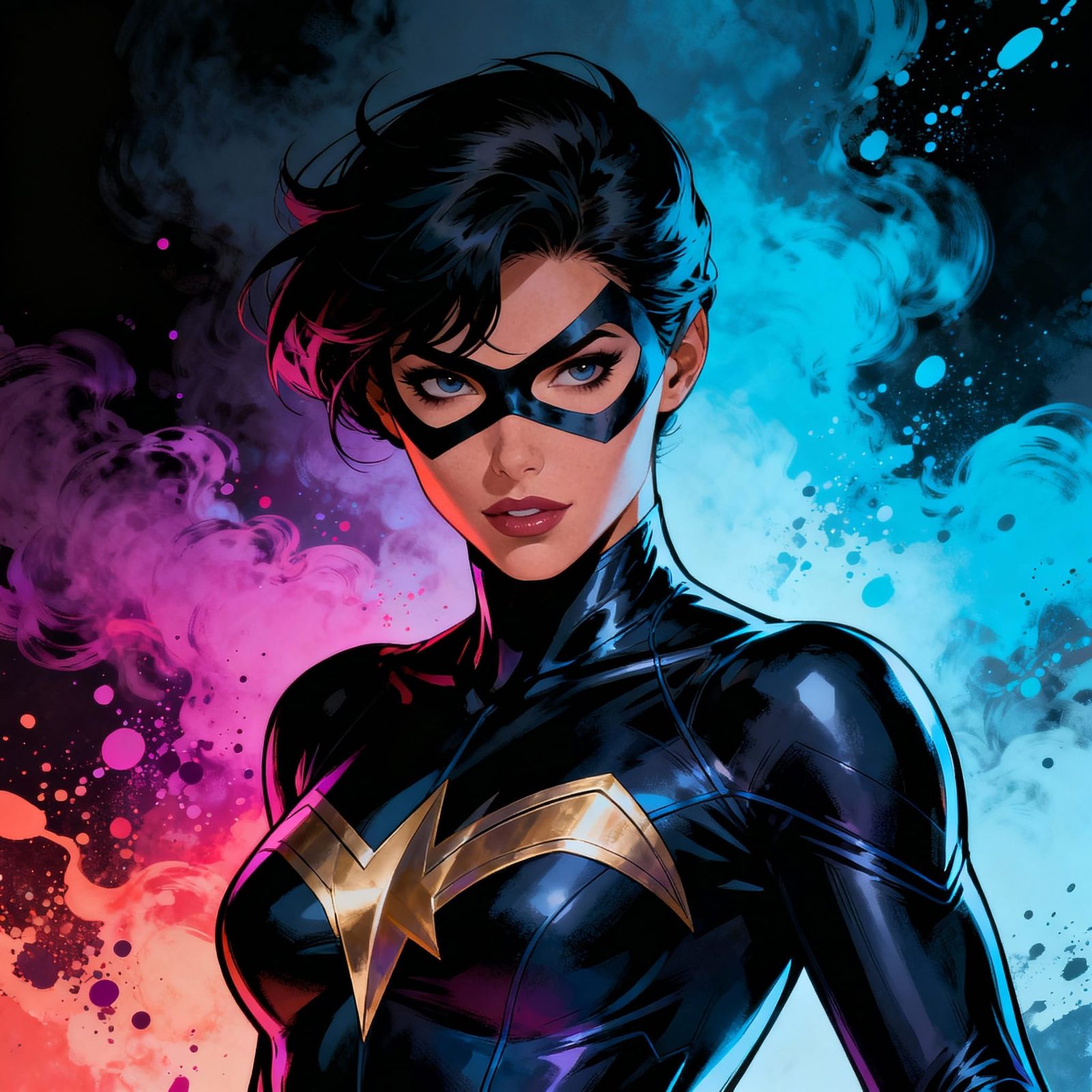 Superheroine Portrait in J. Scott Campbell Comic Style