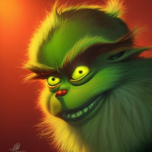 Demonic Grinch Furby Portrait in 8k Resolution