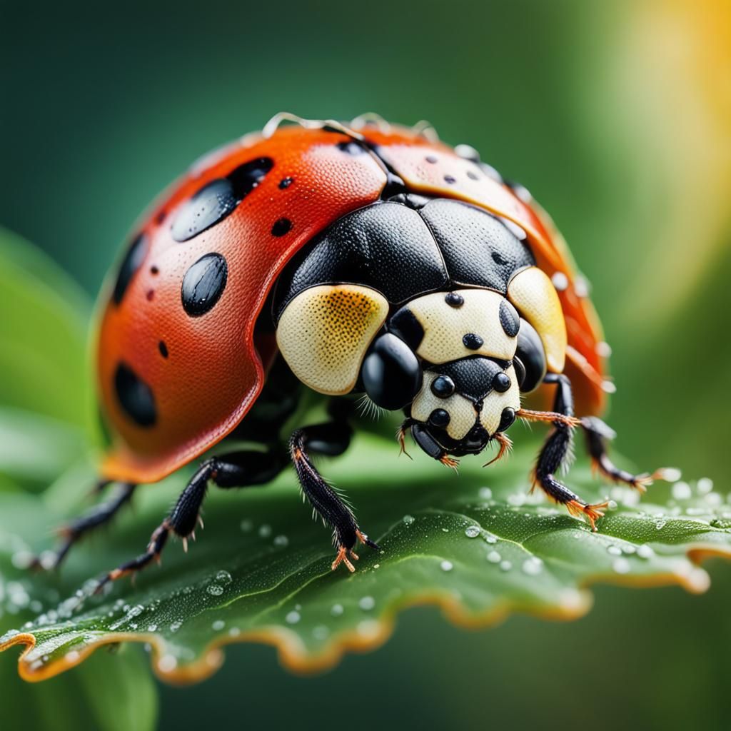 Hyperrealistic Macro Photograph of a Ladybug