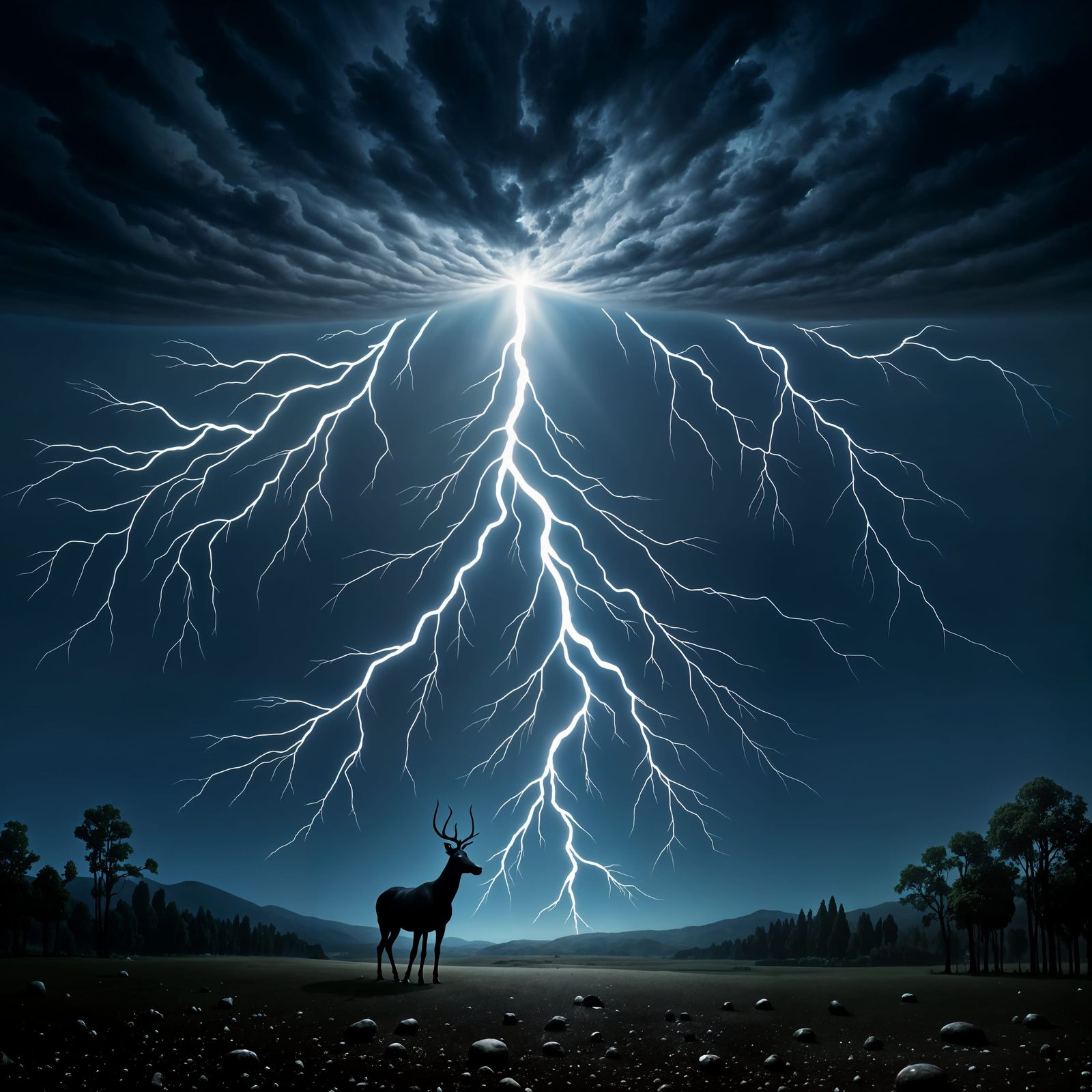 Golden Lightning Storm in a Majestic Aesthetic