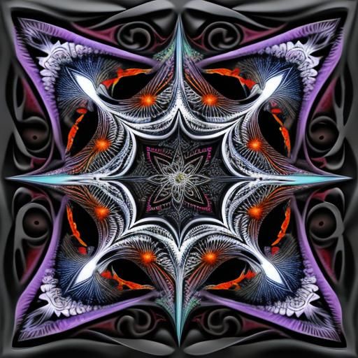 Abstract Fractal Wave Function with Zentangle Elements