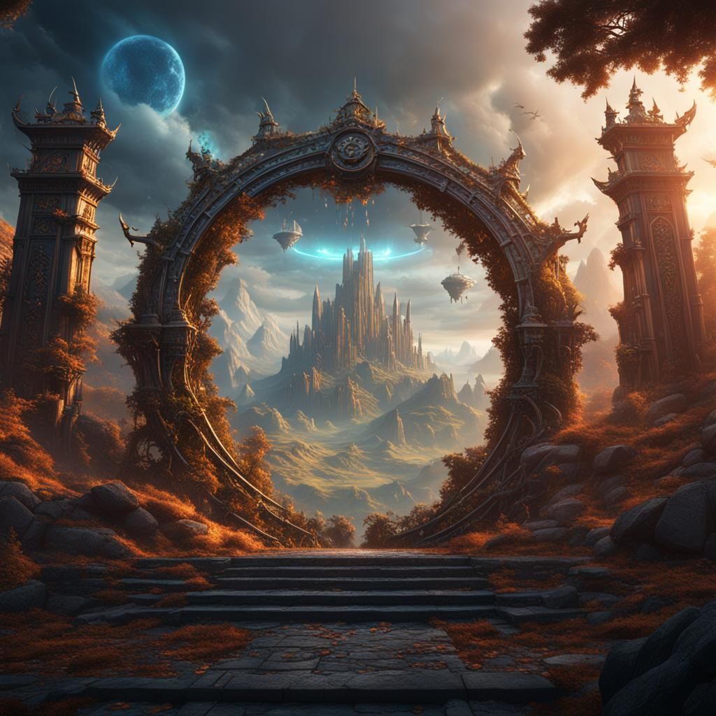 Fantastical Gateway Concept Art in Deep Color