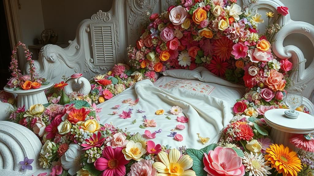 Surreal Flower Bed in Fairytale Style