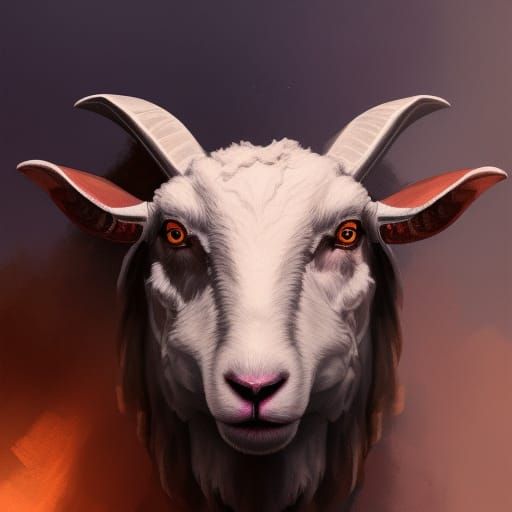 Detailed Sheep Portrait in Art Nouveau Style