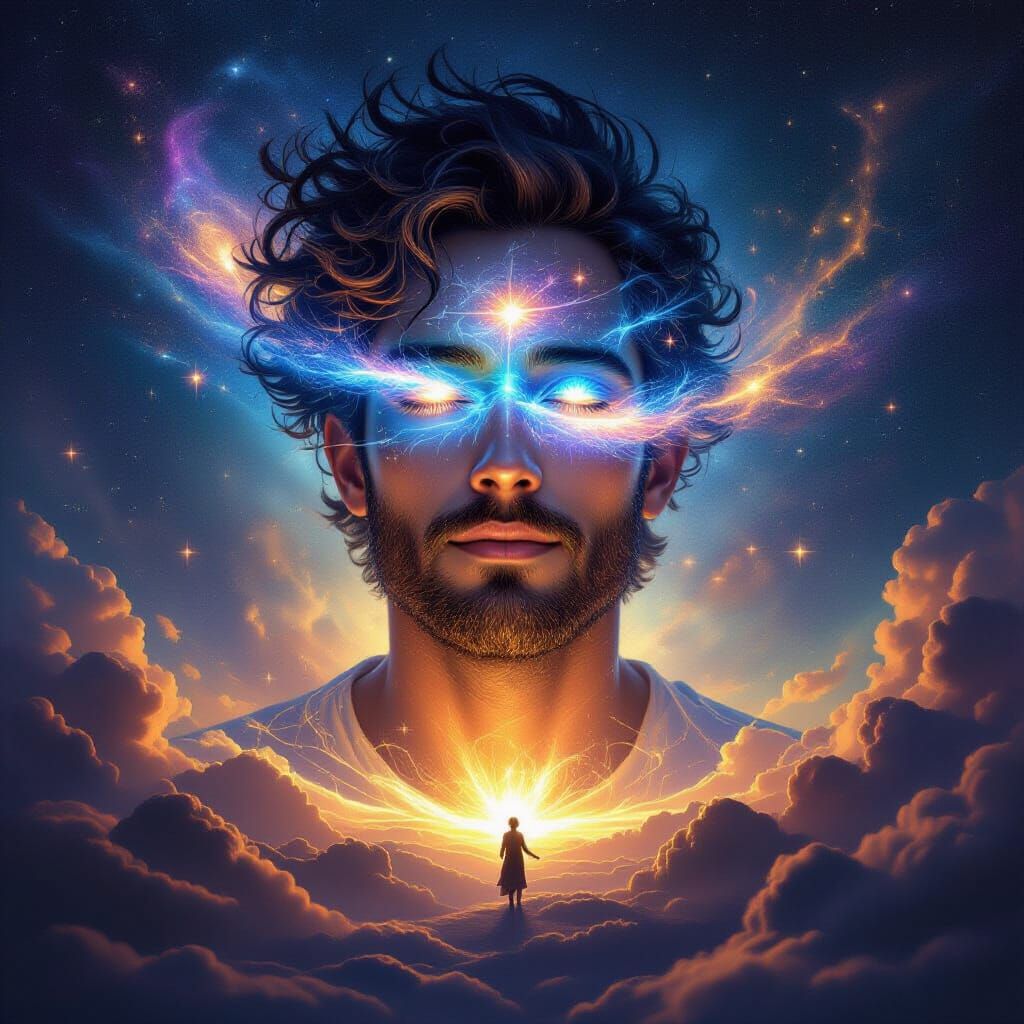 Radiant Cosmic Being Emerges From Light