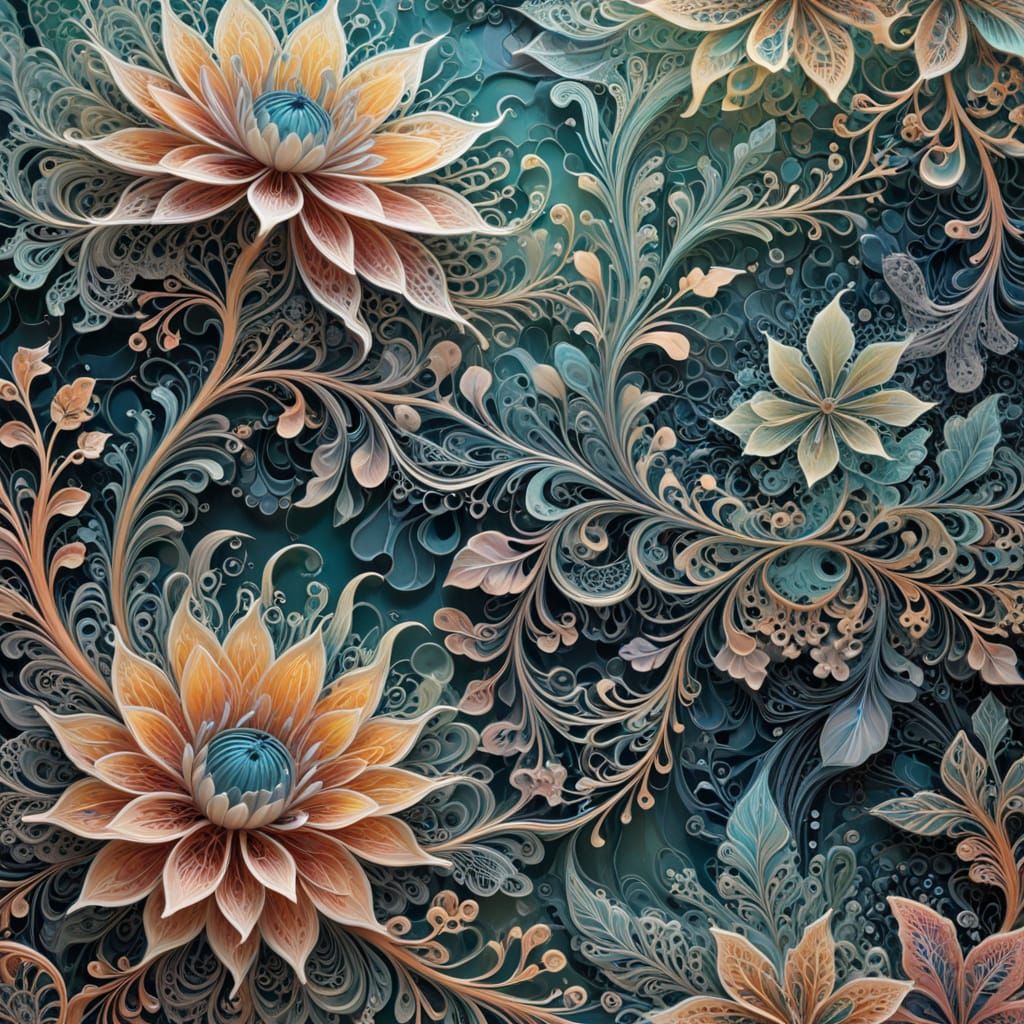 Fractals Meet Floral Elegance