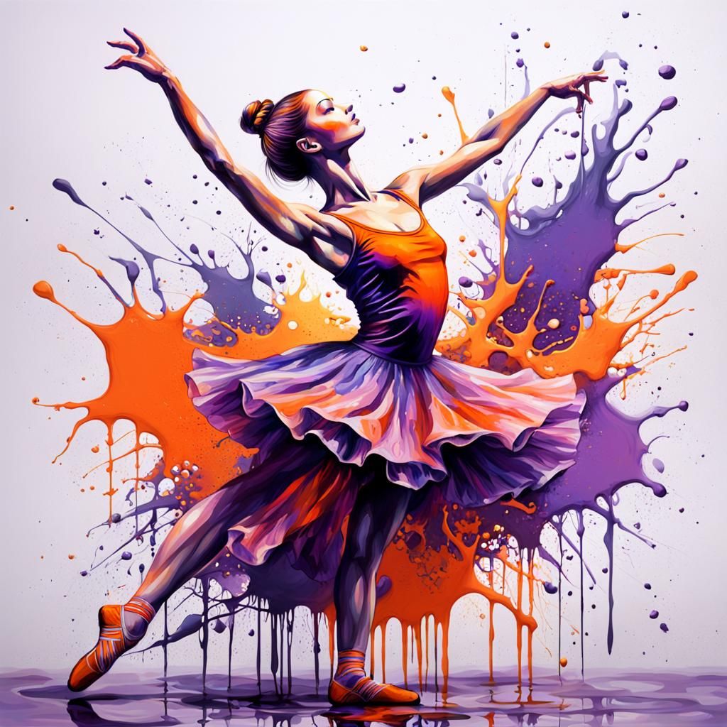 Underwater Ballerina in Graffiti Art Style