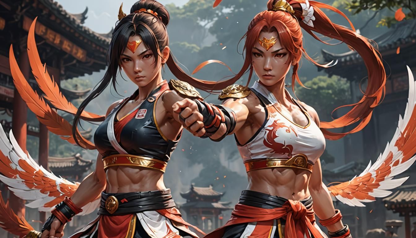 Muay Boran Fighters Training in 3D Anime Art