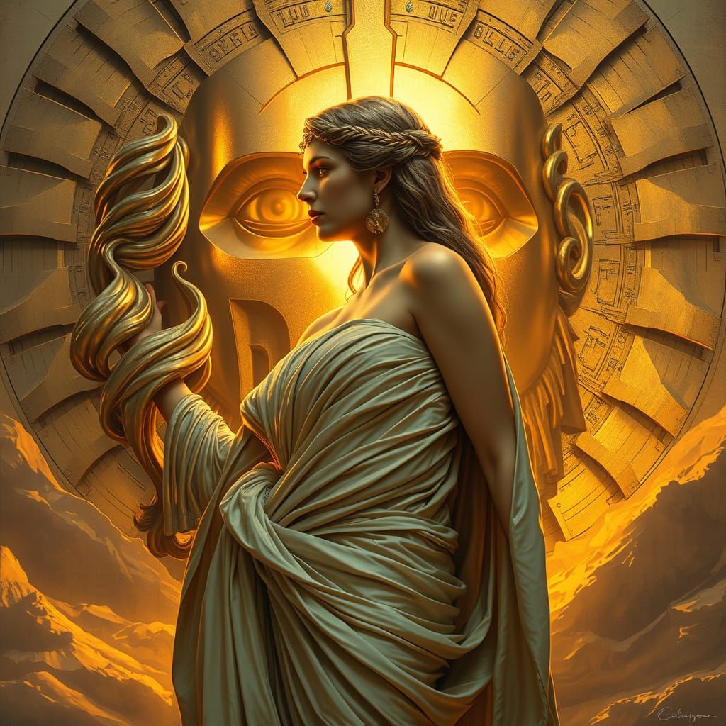 Hyperrealistic Goddess of Love in Metallic Shimmer