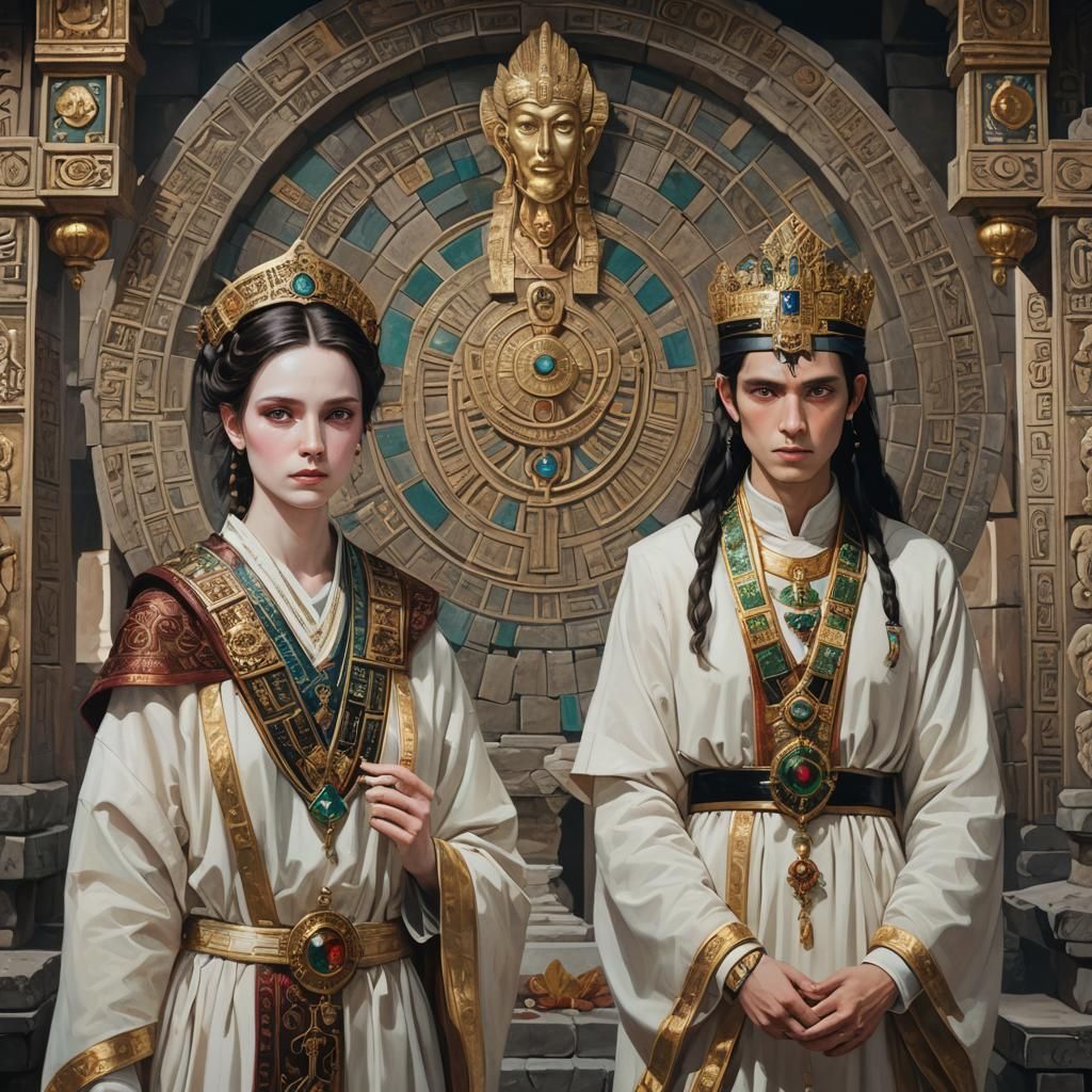 Ancient Temple Priests with Chitinous Hair