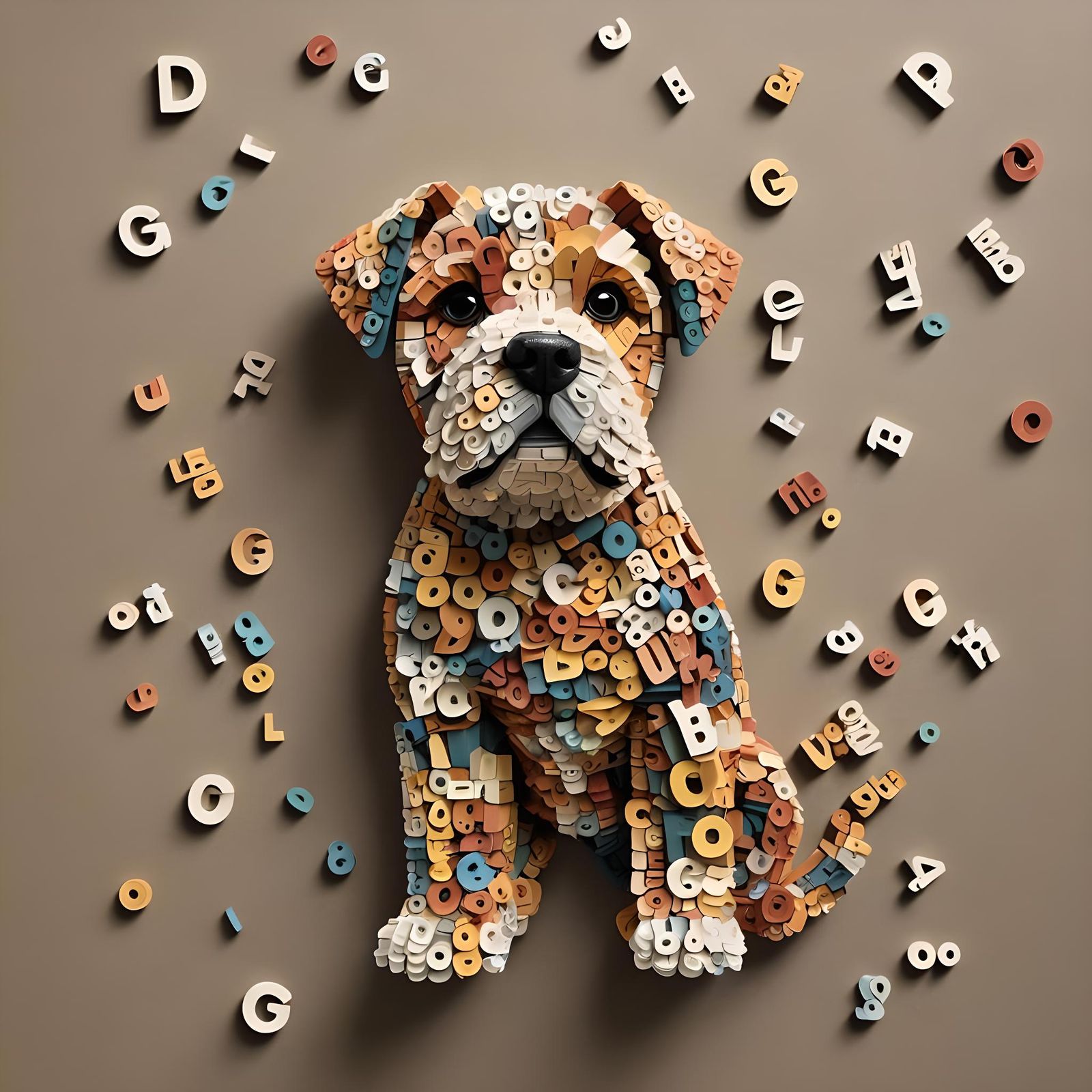 Dog Made of Letters: 'D', 'O', and 'G'