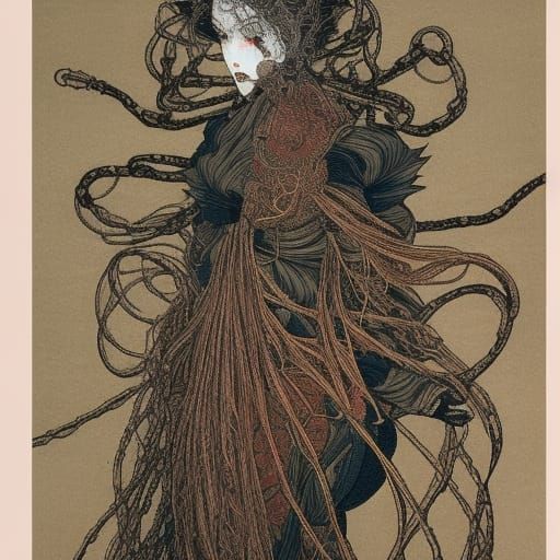 Imprisoned Alien: Technical Drawing in Dystopian Style