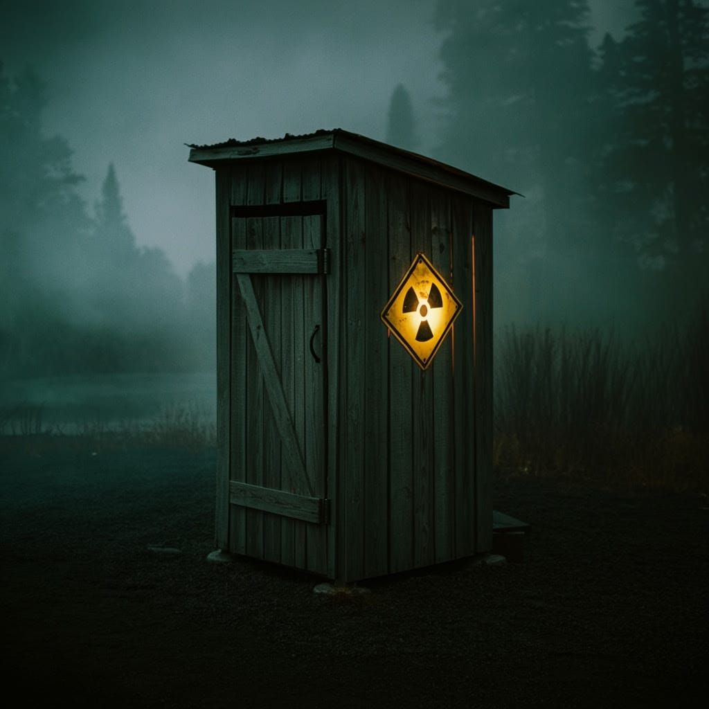 Radioactive Outhouse in Cinematic Style