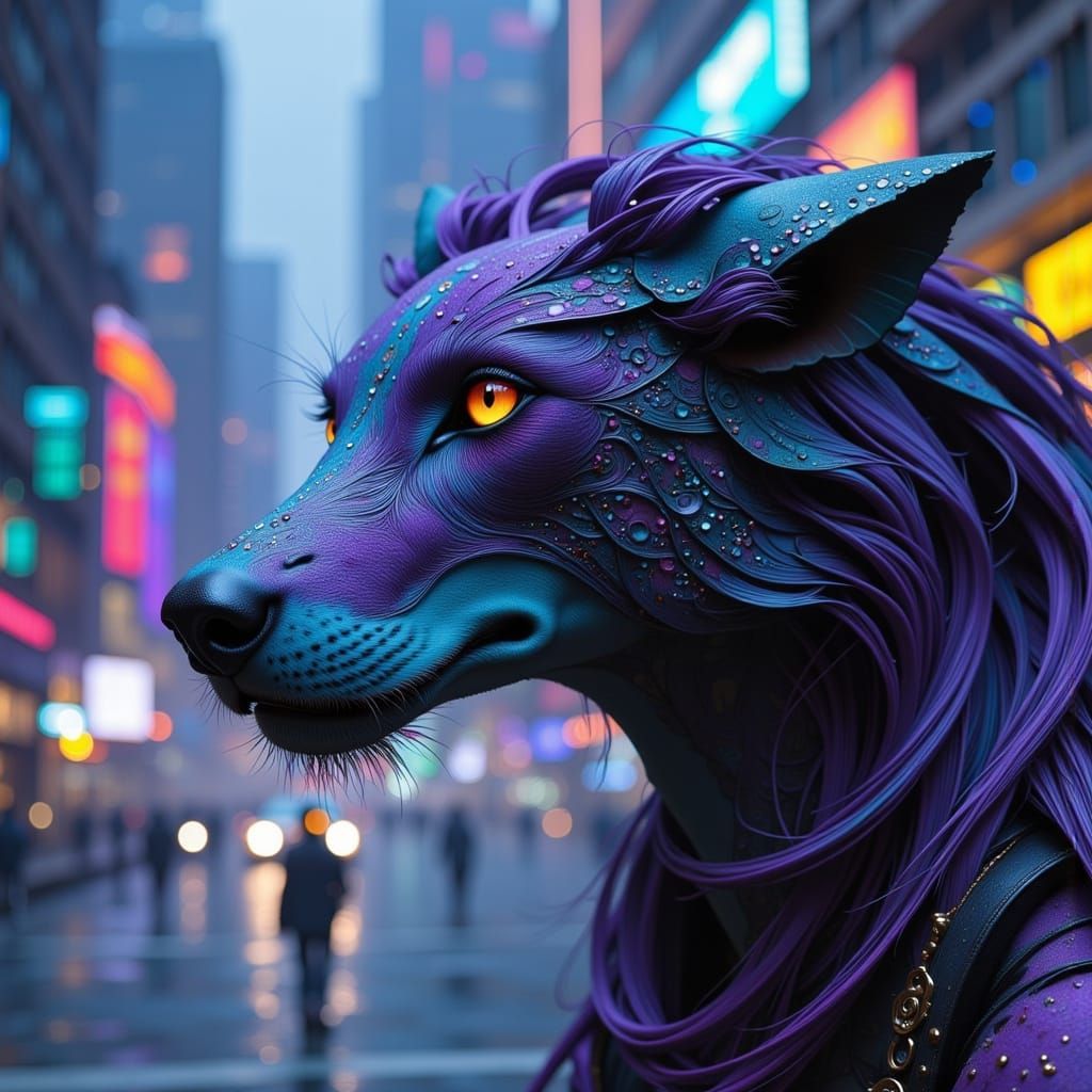 Steampunk Pirate Wolf in Vibrant Lomography Style