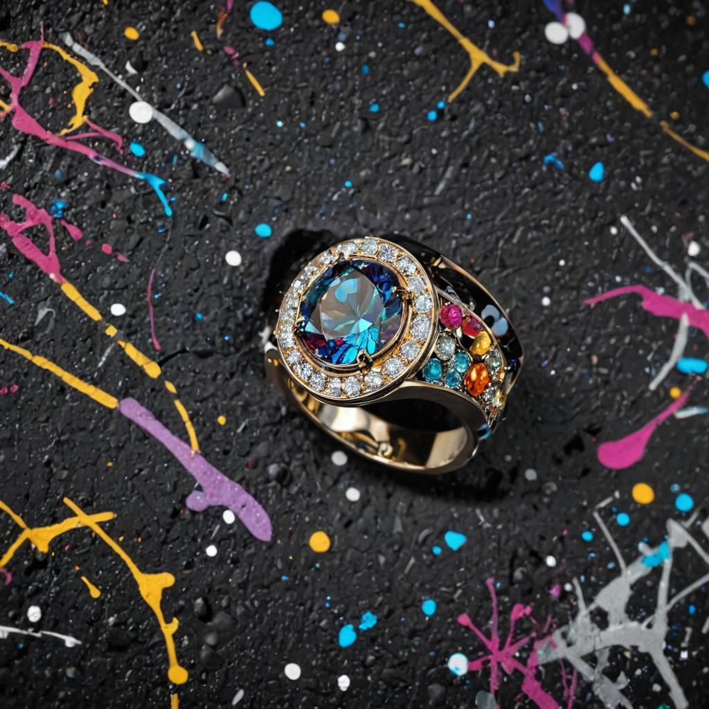 Britney Spears Inspired Ring in Graffiti Art Style