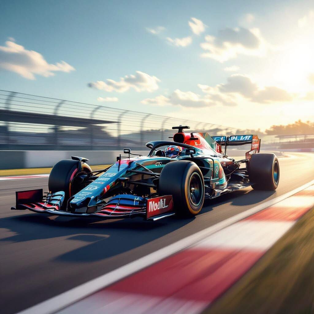 Porsche Formula 1 Race Car Speeds Down Track