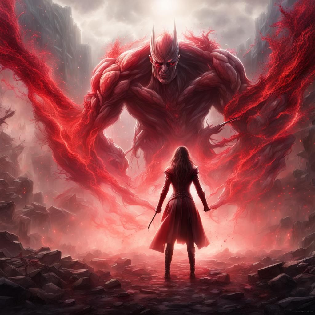 Scarlet Witch: Mystical Warrior in Epic Battle