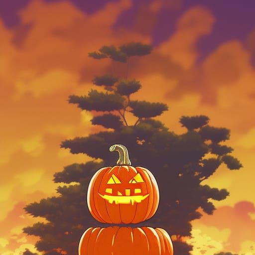 Pumpkin in Studio Ghibli Anime Style