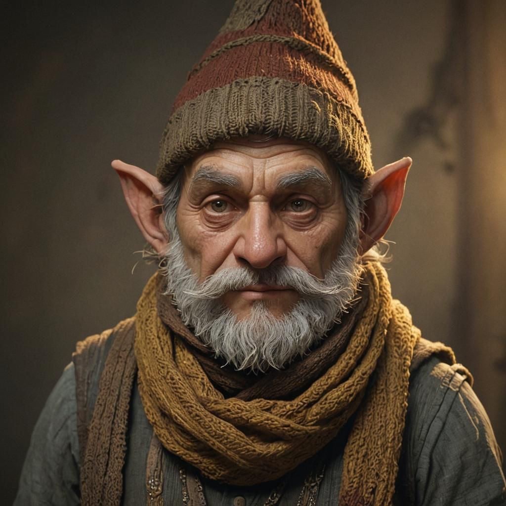 Gnome Illusionist Portrait in Doré Style