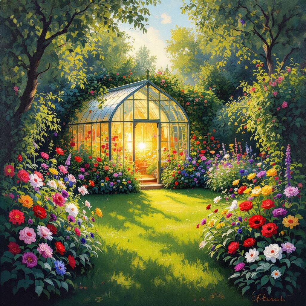 Impressionist Garden of Thoughts and Inner Strength