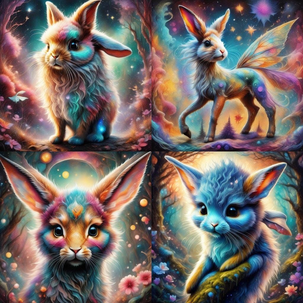 Magical Bunny Fairy in Enchanted Forest