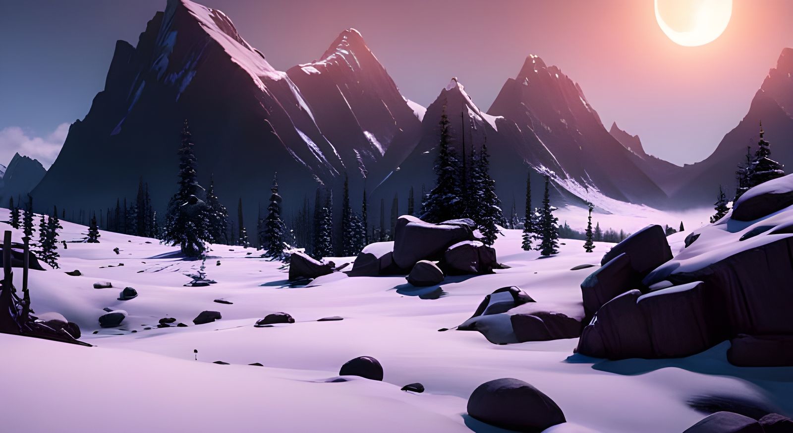 Dark Fantasy Scene in 3D Cinematic Style