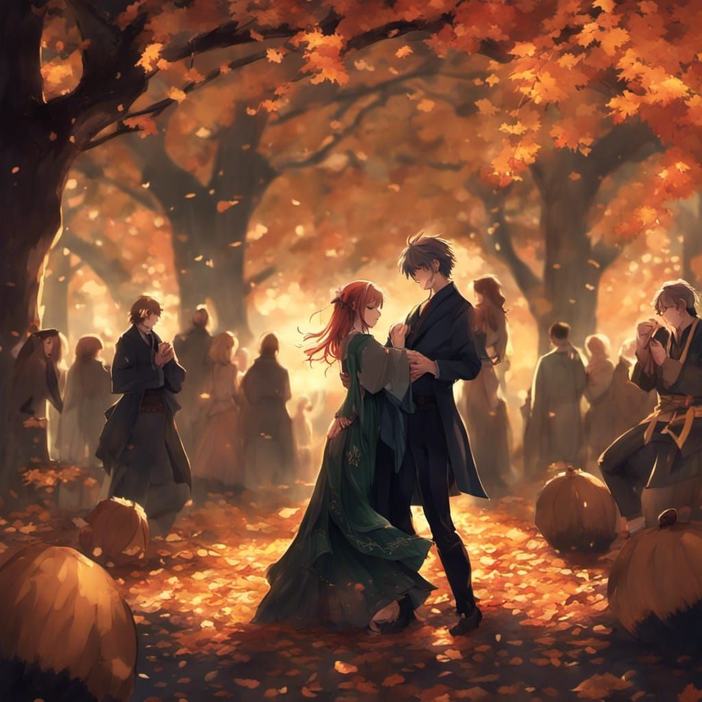 Celtic Autumn Festival Dance in Anime Style