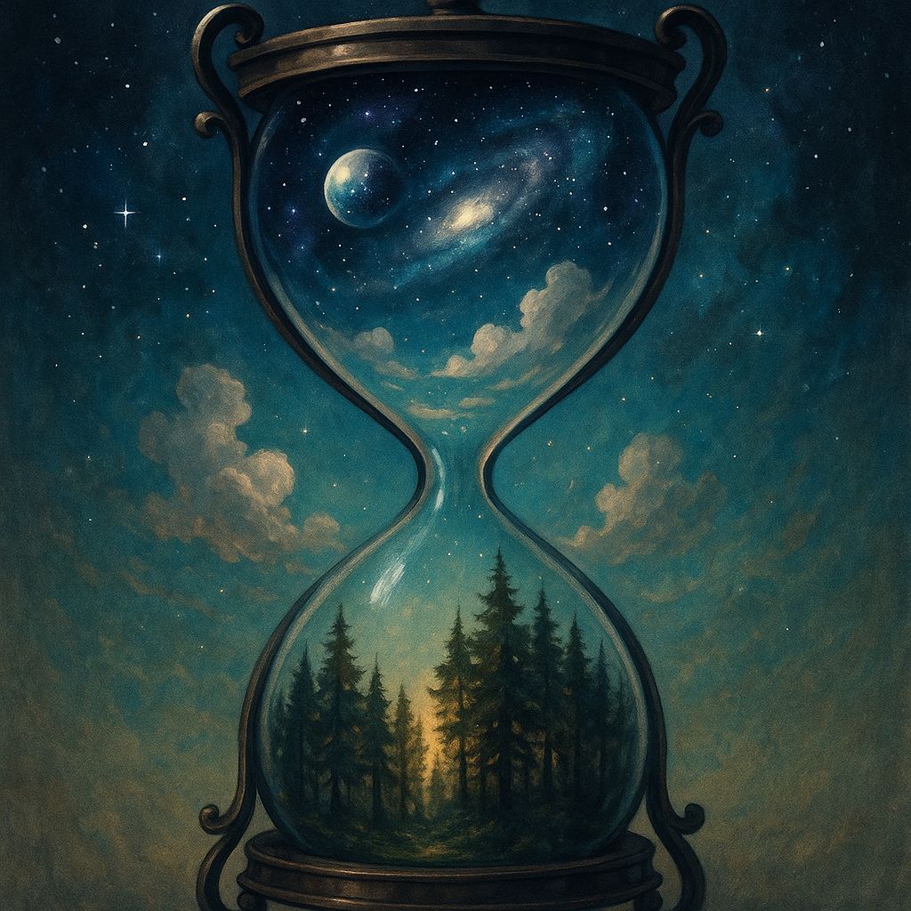 Mystical Hourglass Containing the Universe