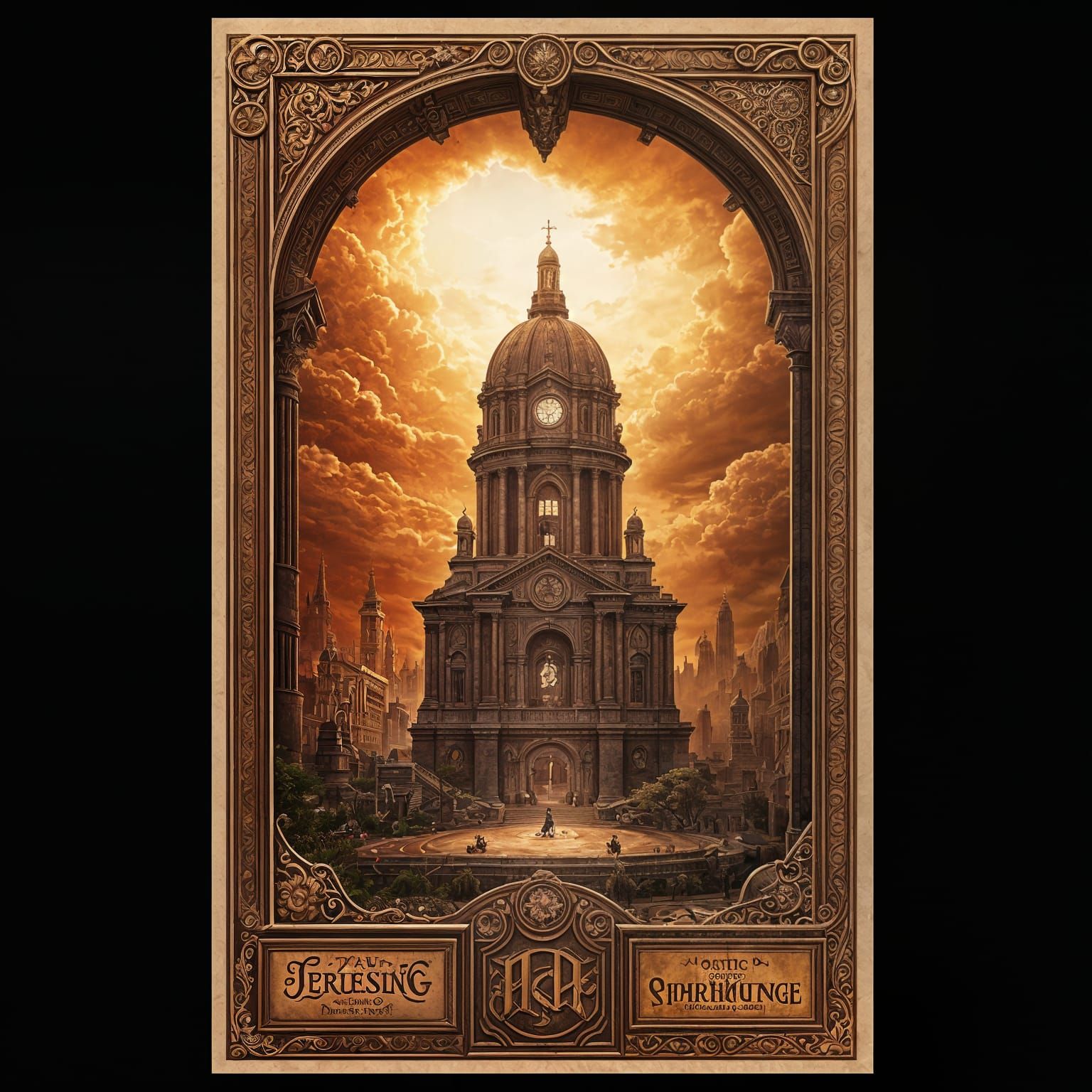 Vintage Advertisement Poster in Detailed Matte Style