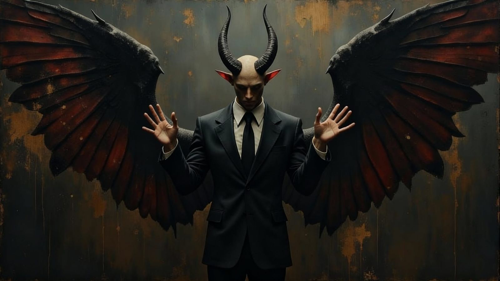 Sad Tiefling Submits to Archer in Oil Paint Style