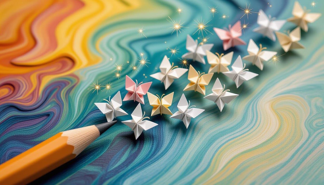 Origami Butterflies Emerge from Pencil Shavings