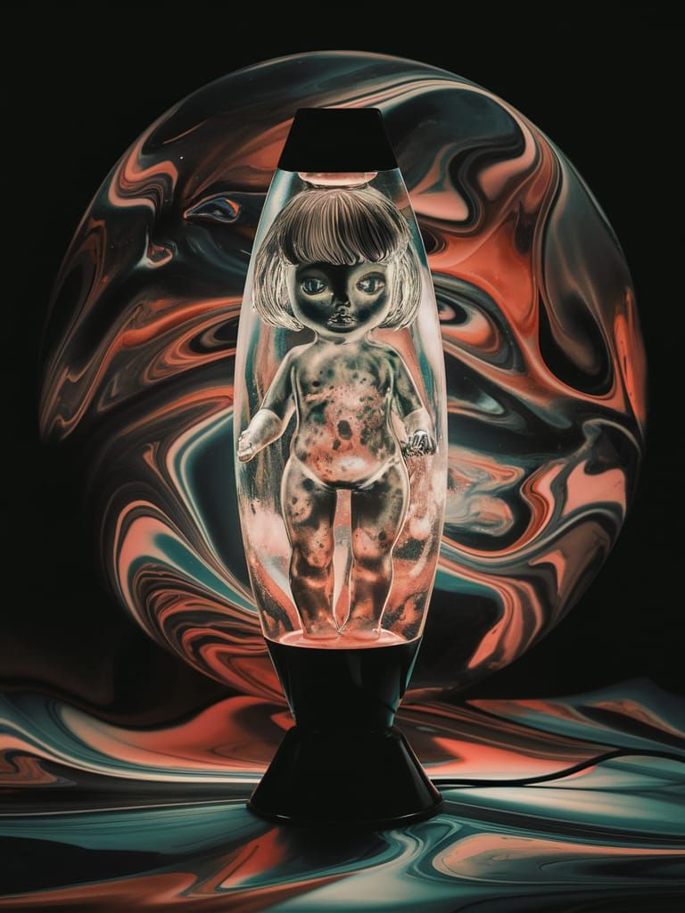 Living Doll Lava Lamp in 3D Chiaroscuro
