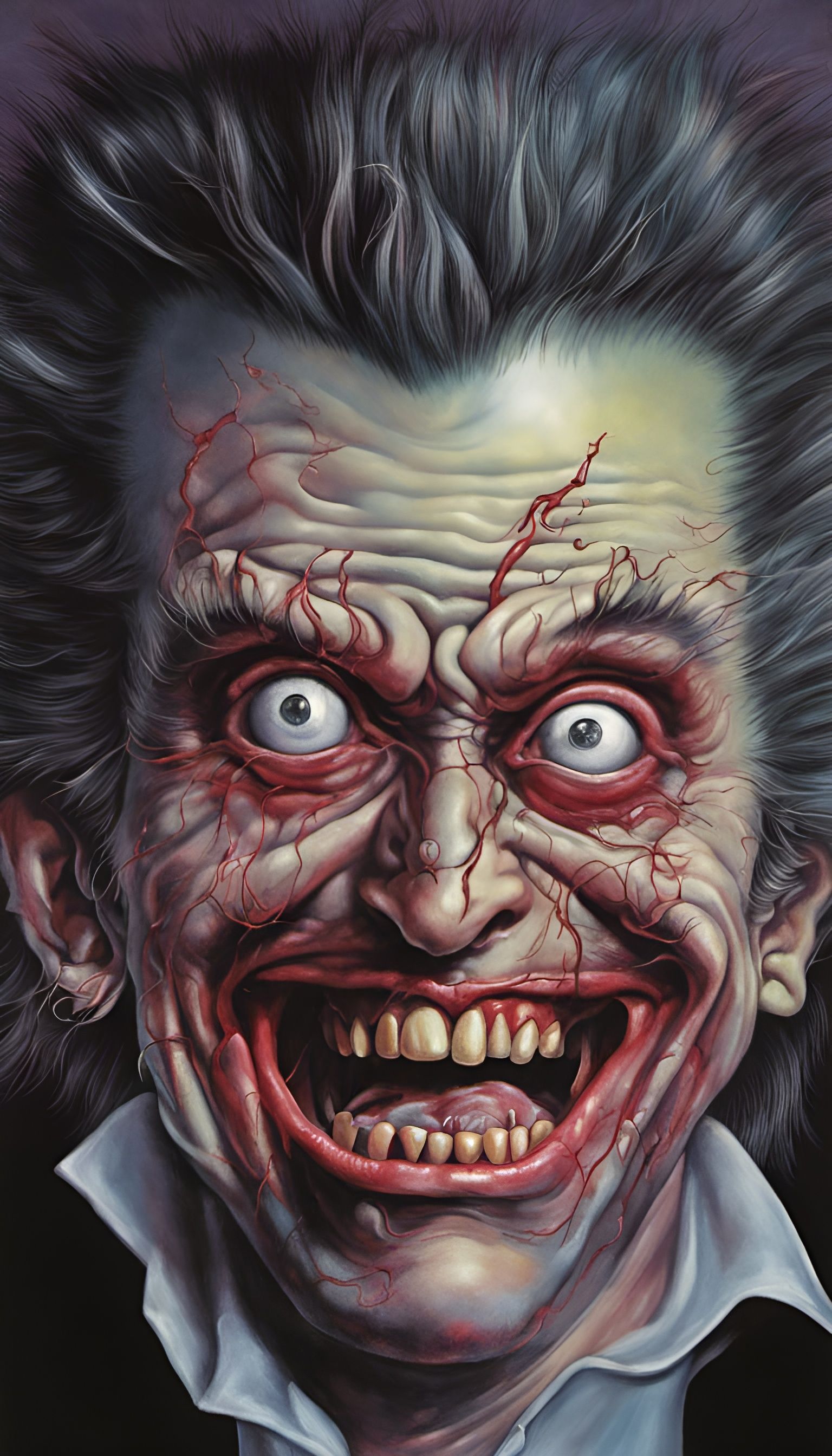 Dystopian Airbrush Art of a Gory Monster Man