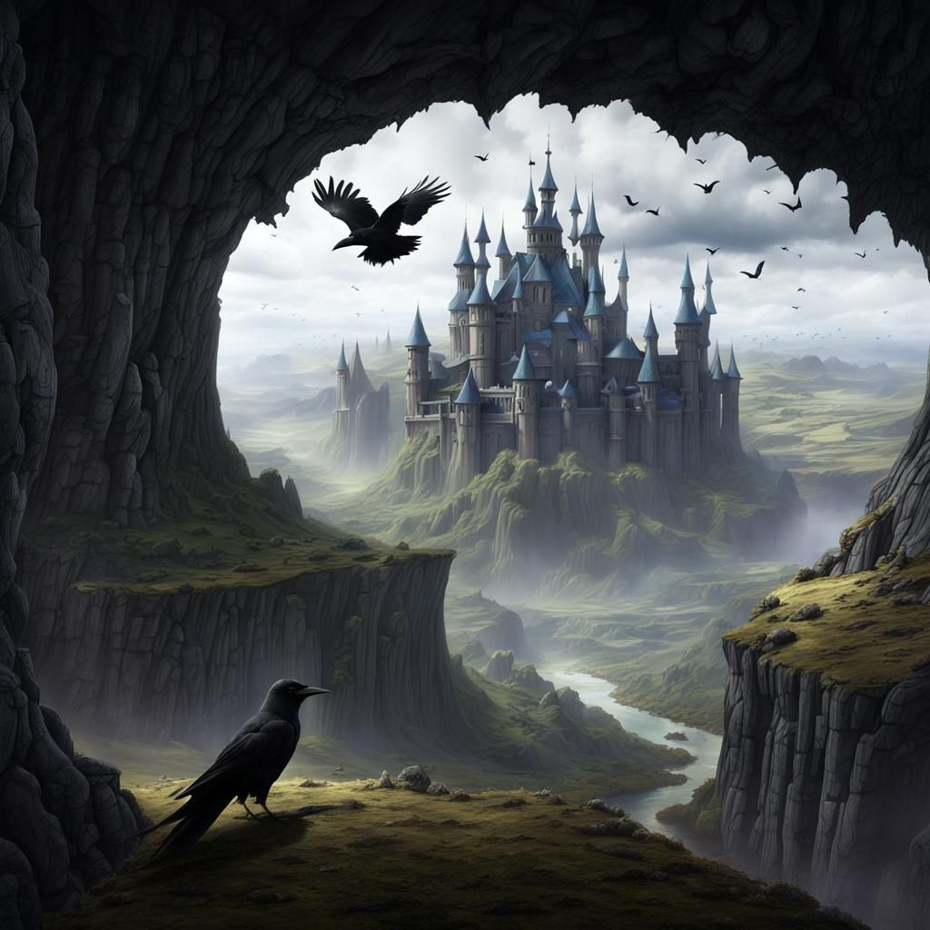 Fantasy Landscape Where Crows Fly: Matte Painting