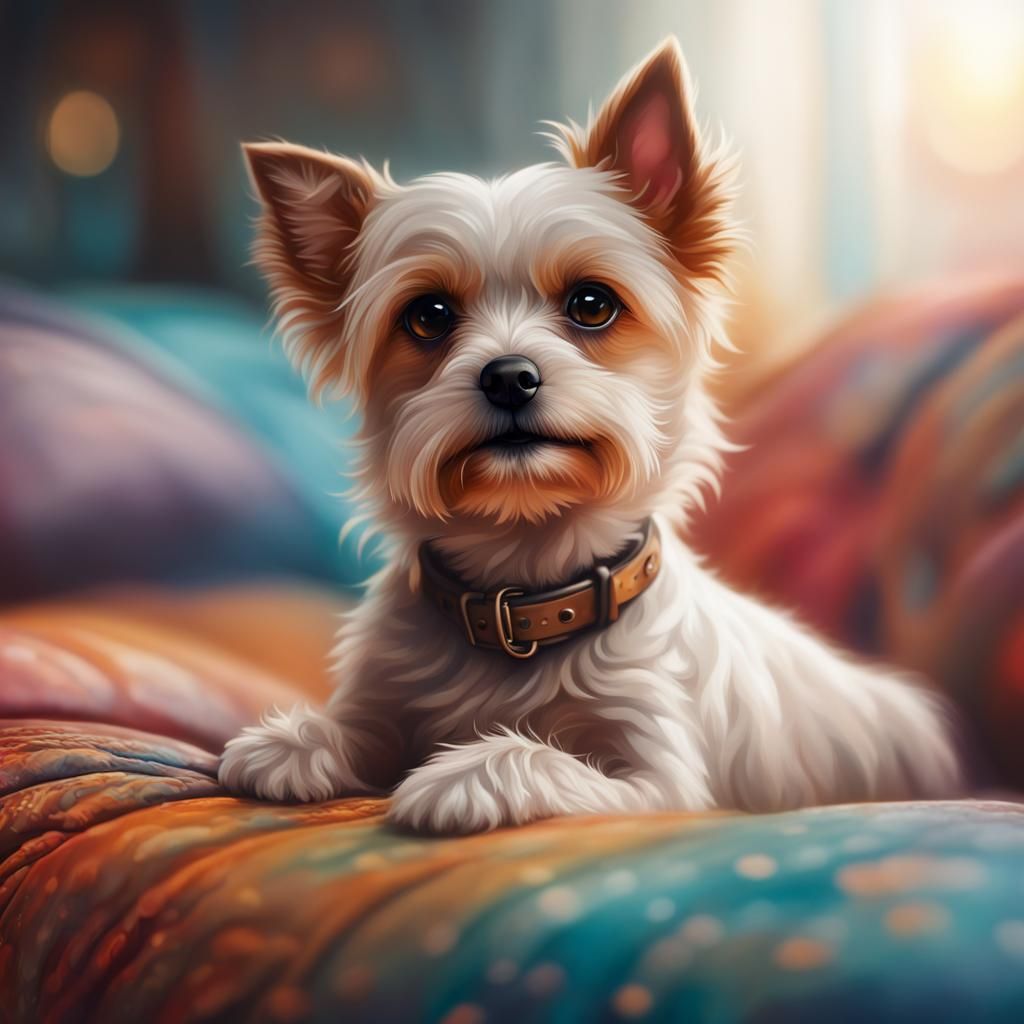 Hyperrealistic Small Dog with Cute Eyes