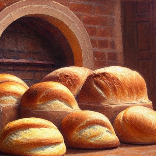 Golden Bread: Oil Painting by James Gurney Style