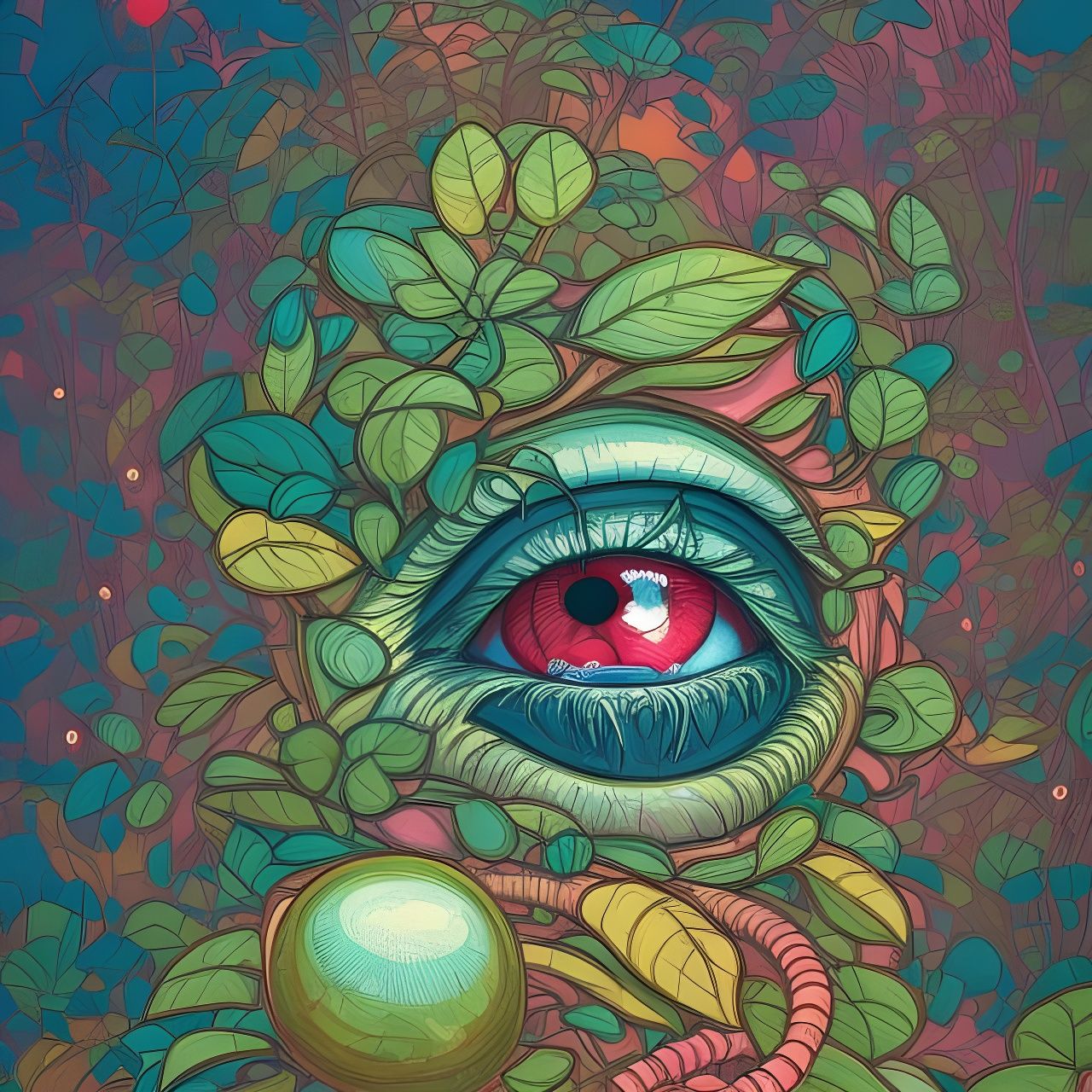 Surreal Eyeball Plants in Botanical Garden