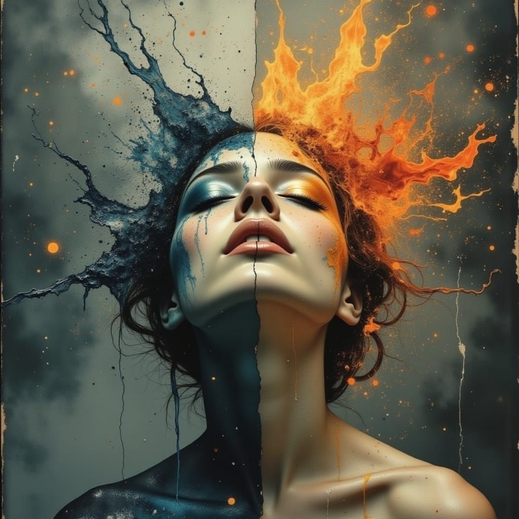 Woman Embodies Balance of Fire and Water