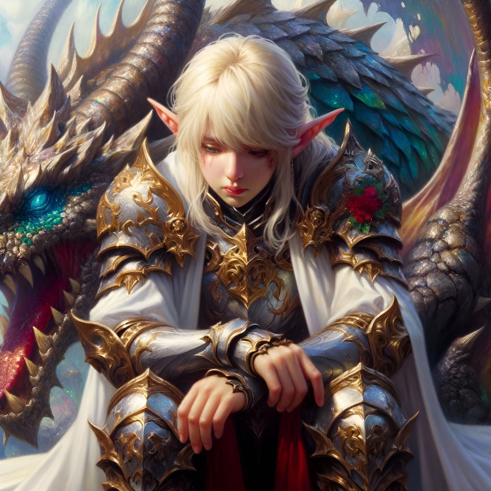 Fantasy Elf Dragon Image Generated by AI