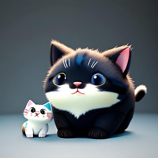 Realistic Chubby Kitten: An Adorable Digital Creation