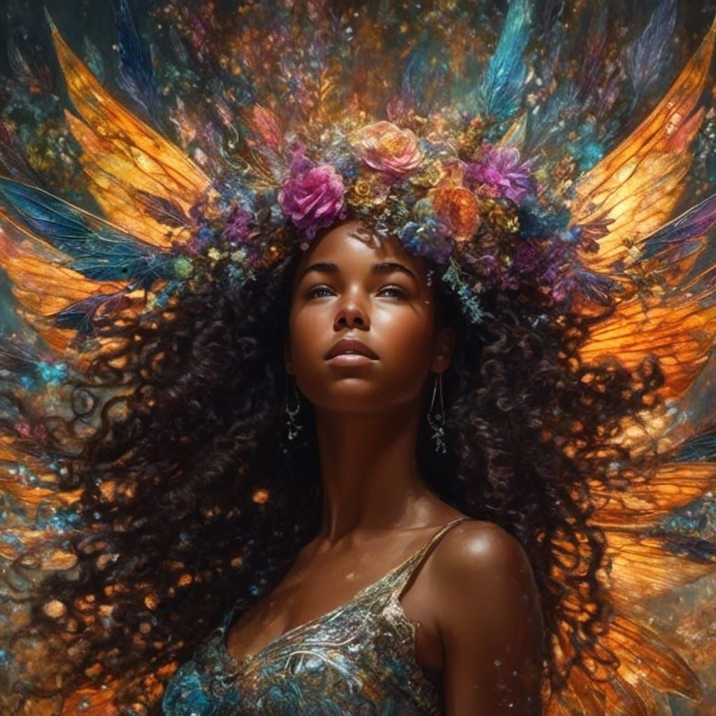 Ethereal Fairy with Iridescent Wings