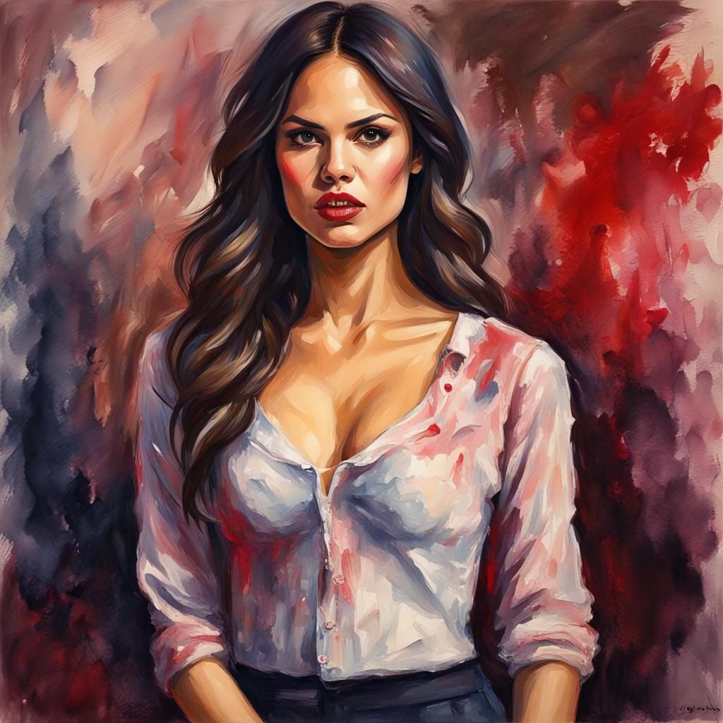 Eiza Gonzales in Gouache Style Vampire Diaries