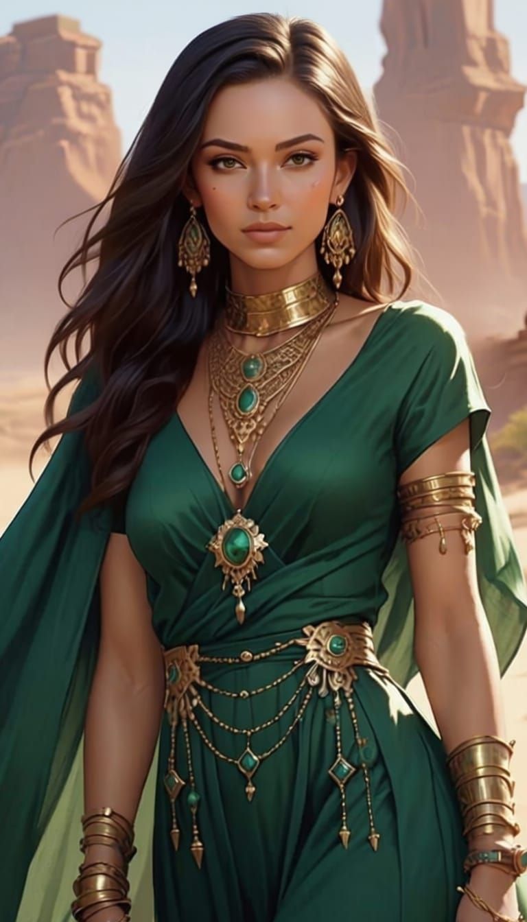 Desert Nomad Princess in Heroic Fantasy Style