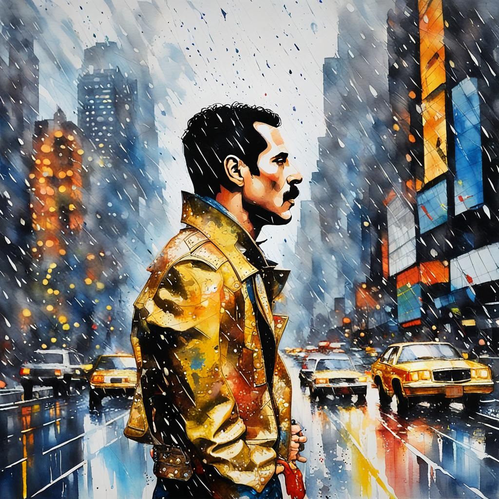 Freddie Mercury as Maschinenmensch in Pop Art