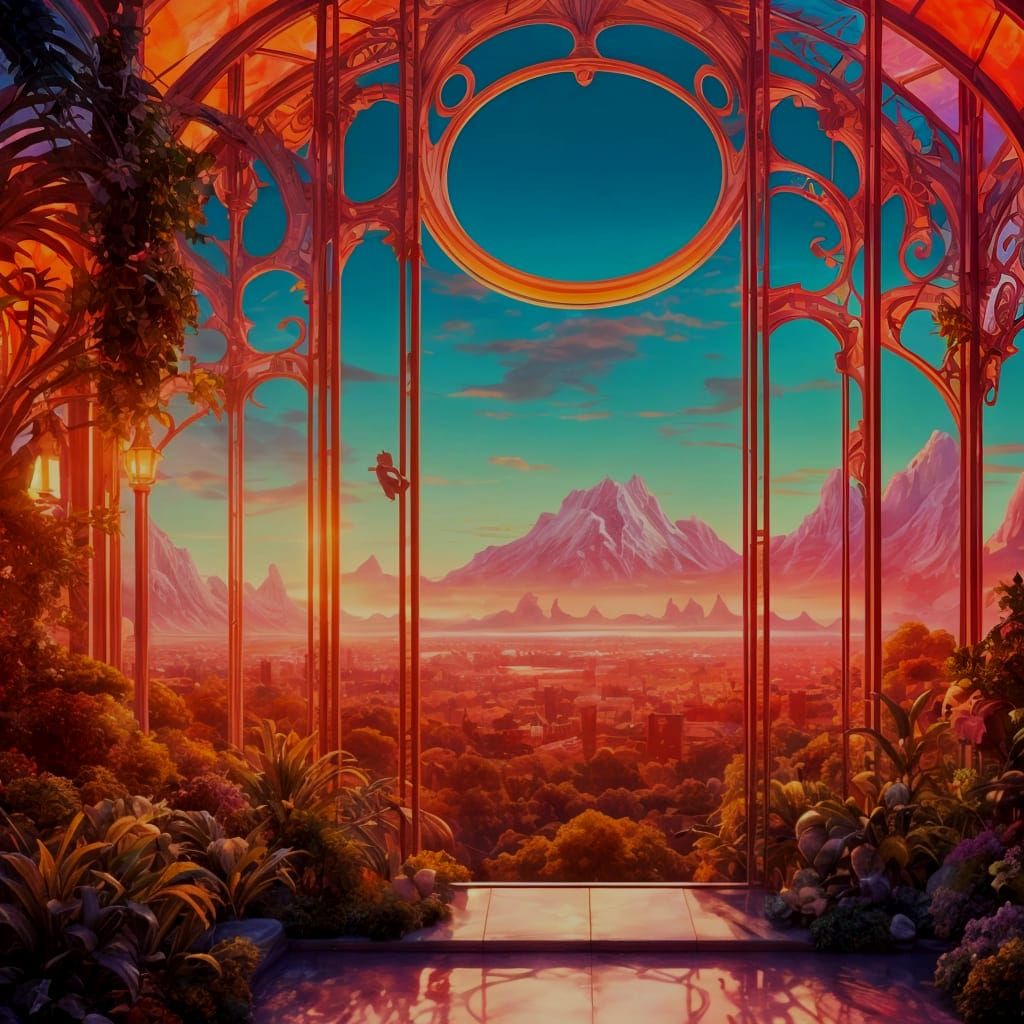 Solarpunk window view