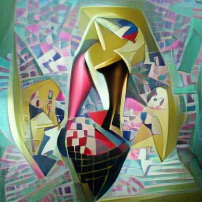 Material Girl Diva in Abstract Cubism Style