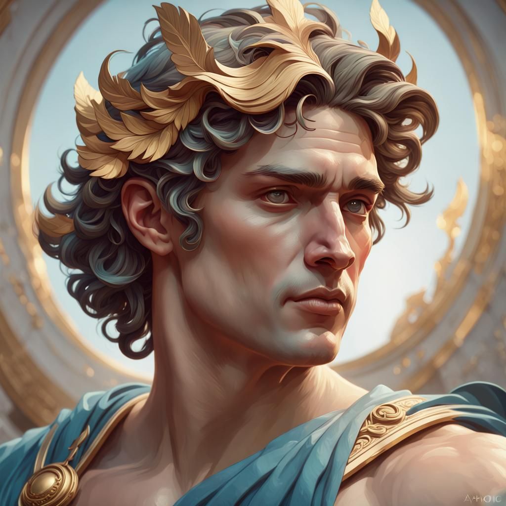 Apollo Portrait in Detailed Digital Art Style
