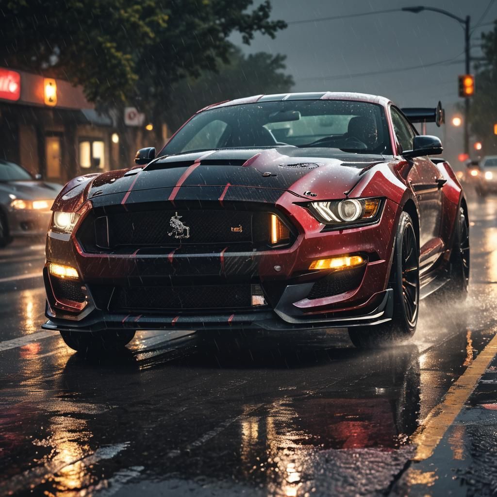 Mustang Shelby Cobra GT500: Hyper-Realistic Digital Art