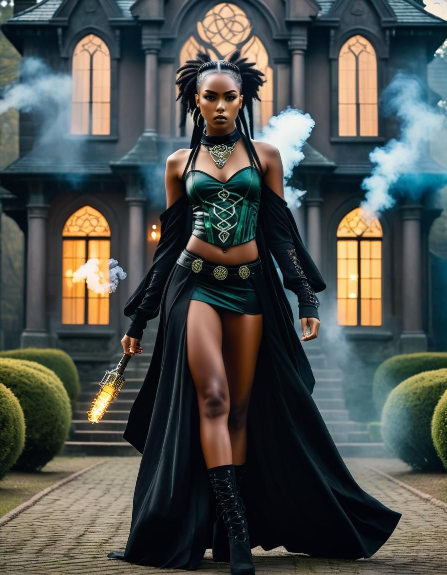 Celtic Druid in Dark Fantasy Pop-Manga Style